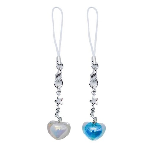 Love Heart Star Hanging Pendant Phone Strap Cute Bag Decoration for Girls - 第 1/9 張圖片