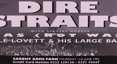 Dire Straits Knopfler Flyer Joe Cocker Bryan Adams Double Sided Original 1992 #1 - Picture 2 of 15
