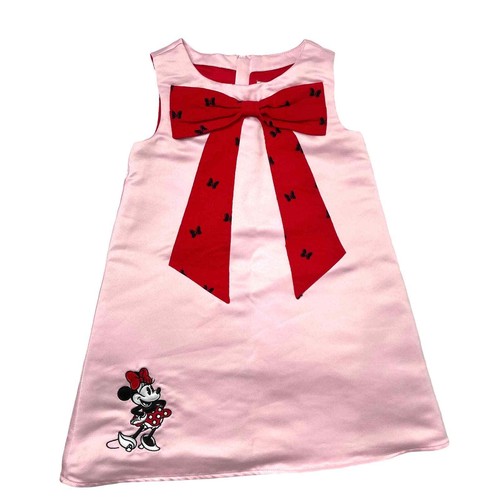 Disney satin Minnie Mouse Bow sleeveless dress Sz 4 pink red