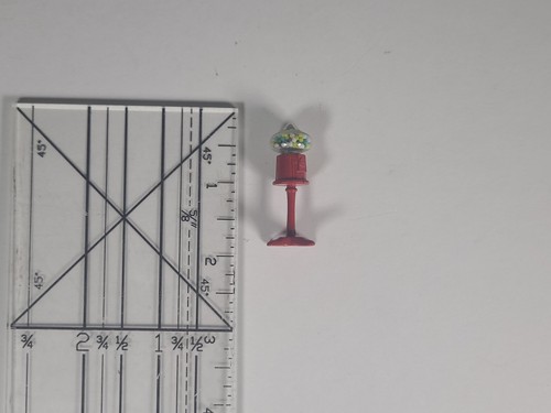 Vtg Miniature Dollhouse Metal Stand Bubble Gum Candy Dispenser Machine  - Picture 5 of 5