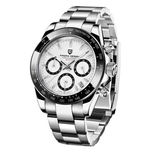 Orologi Uomo Quarzo Movimento Giappone Acciaio Inox 100M Impermeabile Vetro Zaffiro - Foto 3 di 15