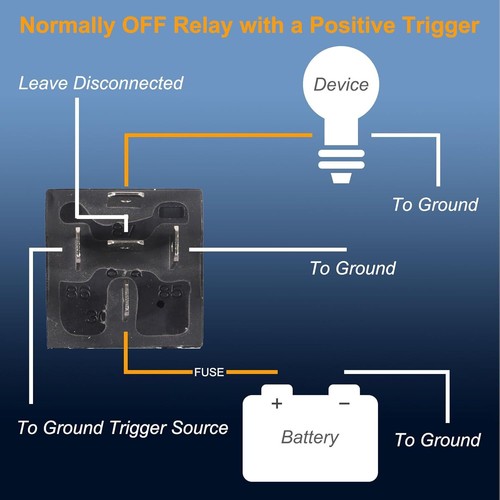 DIANN 2pcs Car Relay with Harness 12V 40A 5 Pin SPST Harness Sockets with - Picture 5 of 8