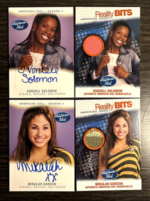 LOT 20 cards 2005 American Idol Season 4, AUTOGRAPH & AUTHENTIC RELIC  -d3