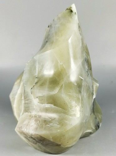 RARE NATURAL green moonstones QUARTZ CRYSTAL Flame Orbicular Reiki Statue - Picture 5 of 9