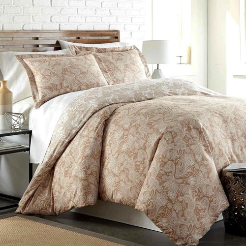 SouthShore Fine Linens Perfect Paisley Ultra-Soft Reversible Comforter Set Taupe - Bild 1 von 6