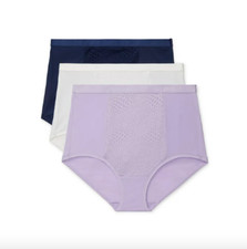 Warner's Blissful Benefits Tummy-Smoothing Comfort Microfiber Brief 3-Pack Small
