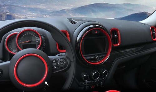 ABS Red Steering Wheel Logo Emblem Trim For Mini Cooper Countryman F60 2017-23 - Picture 4 of 10