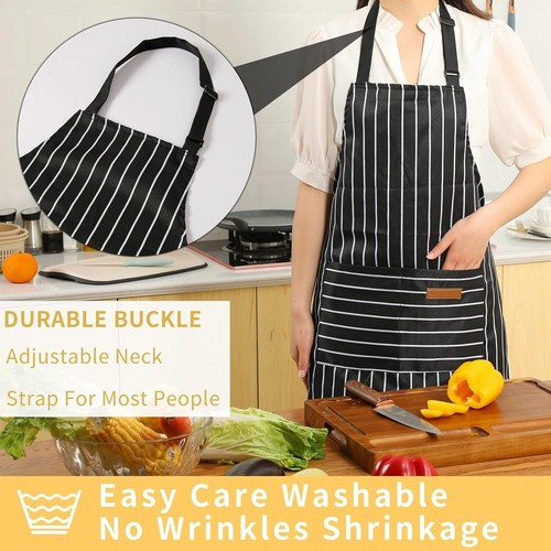Durable Cotton-Polyester Bib Aprons for Men and Women - 2 Pocket Design - Picture 5 of 9