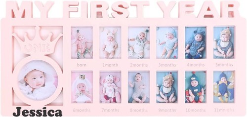 Perzonalized My First Year Photo Frame Holds 13 Photos Keepsake Frame Baby - 第 2/5 張圖片