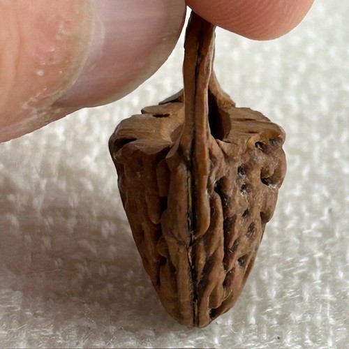 Antique Handmade Chinese Carved Purse made with Pit from Fruit - Picture 8 of 11
