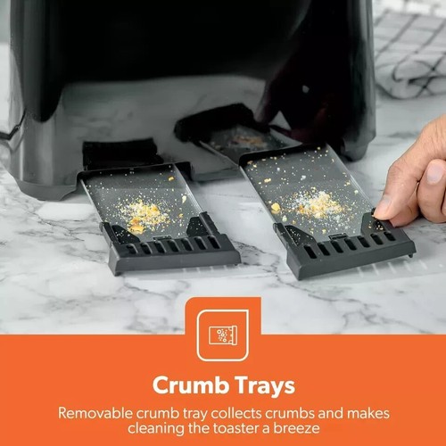 4 Slice Toaster Extra Wide Slot Variable Browning Control Removable Crumb Tray - Picture 4 of 6