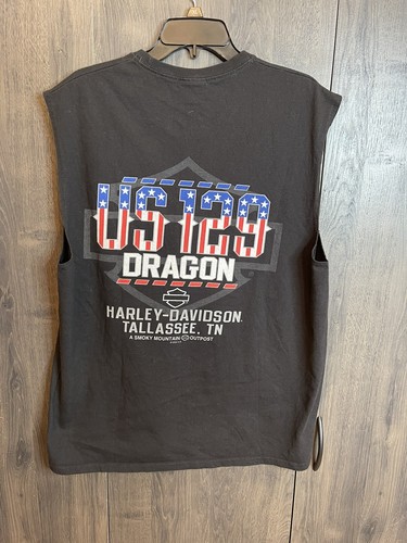 Harley Davidson Long Sleeve T Shirt X-Large Tallassee Tennessee US 129 Dragon - Picture 2 of 7
