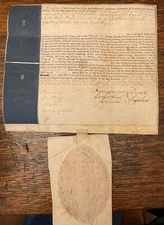 1780 OXFORD VELLUM MANUSCRIPT LARGE SEAL ARSHBISHOP CANTERBURY STAMPS EMBOSSED