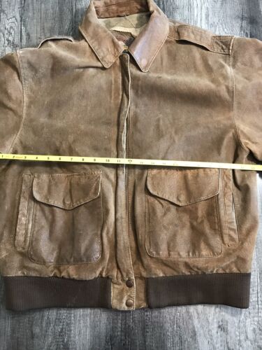 Adventure Bound Wilson’s Leather Bomber Jacket Mens Size Large Brown Jacket - Picture 12 of 23