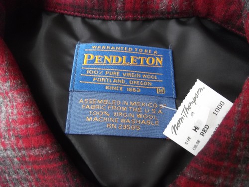 Vintage Pendleton Washable Wool Umatilla Red/Gray Plaid Shirt - Medium - NWT - Picture 2 of 4