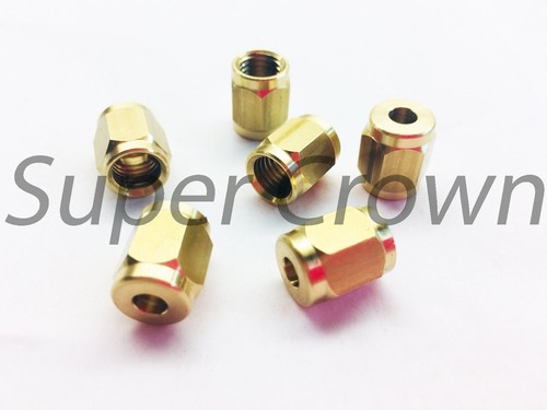 BRASS THREADED FEMALE COMPRESSION NUT TUBE FITTING 5/16-24 ACRON B1095 Bijur - Picture 19 of 21