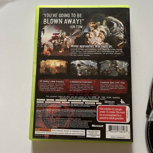 Gears of War 2 With Limited Edition Bonus Disc Microsoft Xbox 360 PAL Manual - Picture 3 of 7