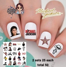 Michael Jackson Band  Waterslide Nail Decals Set Of 50 Bonus & Instructions