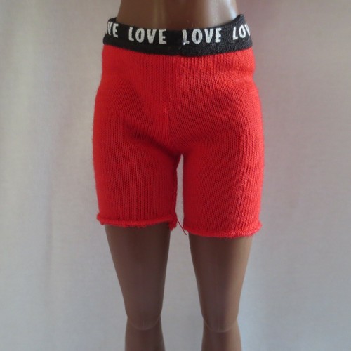 NEW! 2020 Barbie Extra Doll Red & Black "LOVE" Shorts ~ Fashionista Clothing - Picture 5 of 6