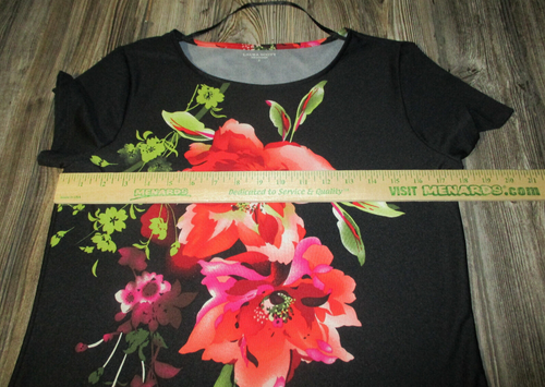 Laura Scott Womens Sz Small Black Large Floral Top Whimsigoth Cottage Core Artsy - Picture 7 of 13