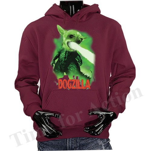 Felpa con cappuccio grafica umoristica divertente scherzo animali domestici Dogzilla - Foto 3 di 9