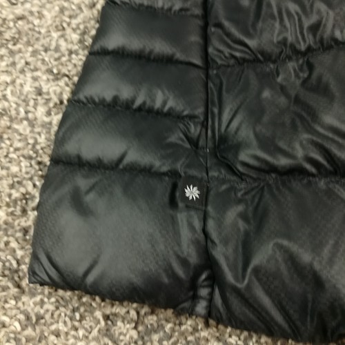 Athleta Jacket Downalicious Goose Down Puffer Black Quilted Asymmetric Womens XS - Picture 4 of 11
