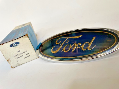 FORD VINTAGE ORNAMENT / EMBLEM LOGO METAL -8" OEM, ORIGINAL - Picture 3 of 5