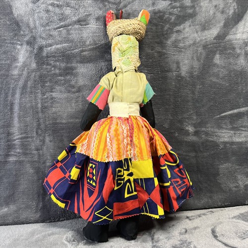 Vintage Cloth Black Jamaican Doll - Jointed 19” Souvenir Toy Stuffed Doll - Picture 4 of 6