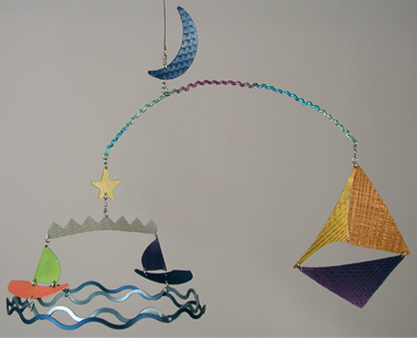 Q3 Art Gone Sailin' Boat Sailboat Hanging Baby Mobile Nursery Decor Made in USA - Picture 1 of 1