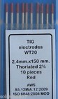 10  Electrodos de TUNGSTENO para Soldadura TIG de 2,4x150 mm 2%Th ROJOS Soldador