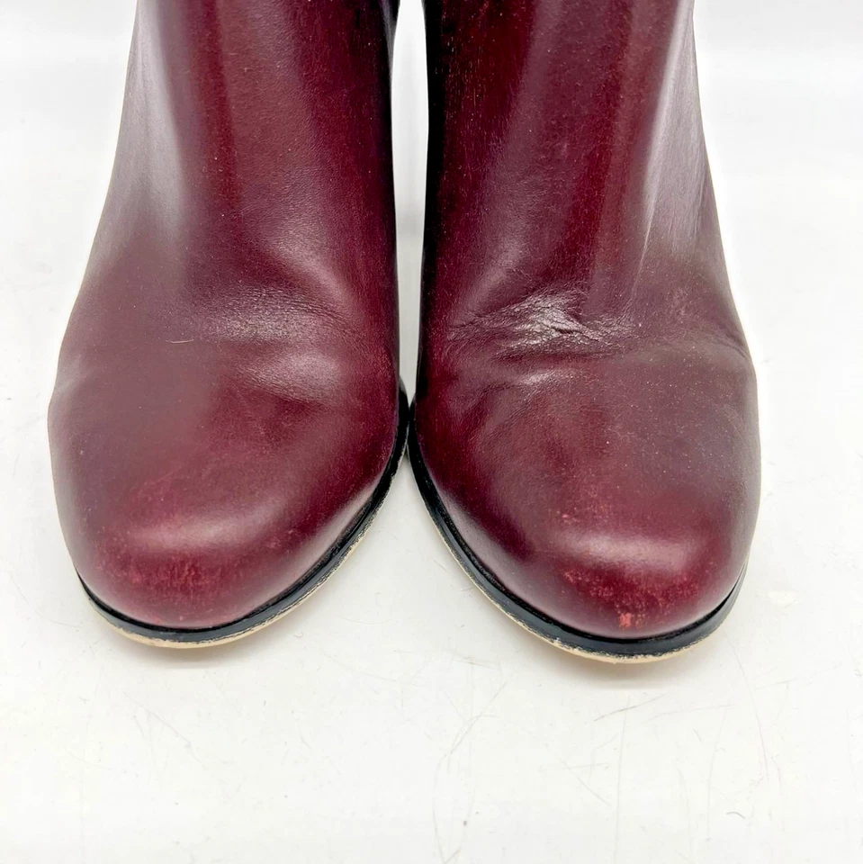 Botín Michael Michael Kors Mujer Cuero Talla 8.5M Borgoña Punta Redonda Y2K Foto 2 de 4