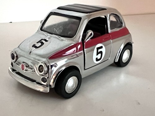 FIAT ABARTH 500 - 1/32 CHROME PULL-BACK RACE CAR - COOL MINT - MUST SEE FIAT 500 - Picture 12 of 12