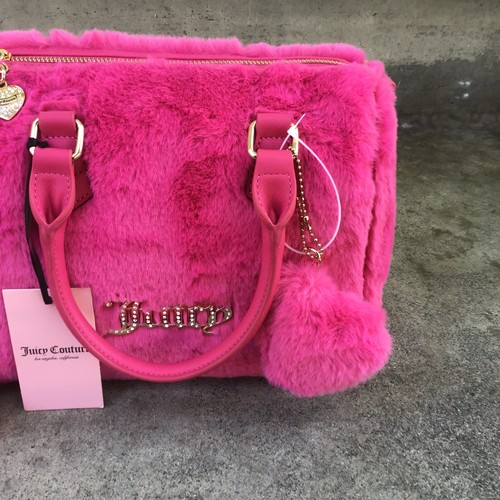 Bolso Bandolera Nuevo con Etiquetas Juicy Couture Free Love Esponjoso Bolso Mediano Rosa Caliente - Imagen 3 de 10