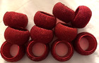 Napkin Rings Woven Red Glass Beads Table Setting Decor 2"Dia 1.25"Wide Set of 11