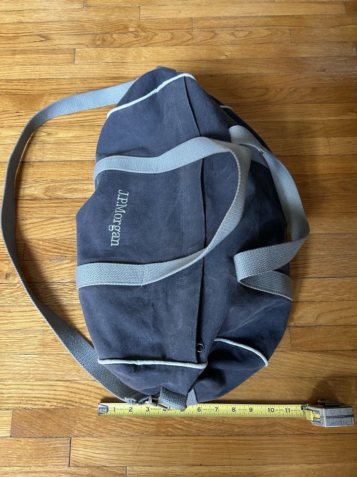Bolso de Lona JP Morgan Estilo Antiguo Scarborough & Tweed Bankers Hecho en EE. UU. Foto 3 de 4