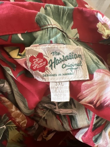 Hilo Hattie Mens The Hawaiian Original Shirt Short Sleeve Vintage Sz 3XL Red - Picture 2 of 4