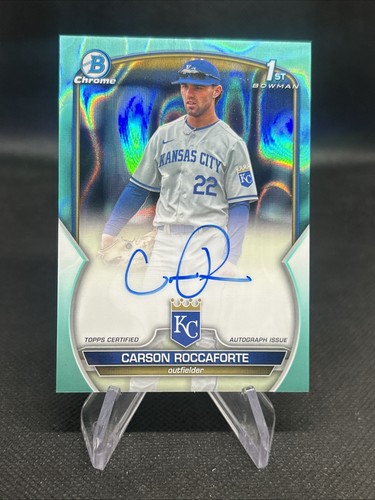 2023 Bowman 1st Chrome Draft #CDA-CR Carson Roccaforte /199 Aqua Lava RC Auto - Picture 1 of 2
