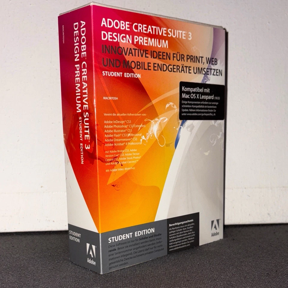 Adobe Creative Suite 3 Design Premium Student Edition Mac 2007 Grafik App CS3 - Bild 4 von 4