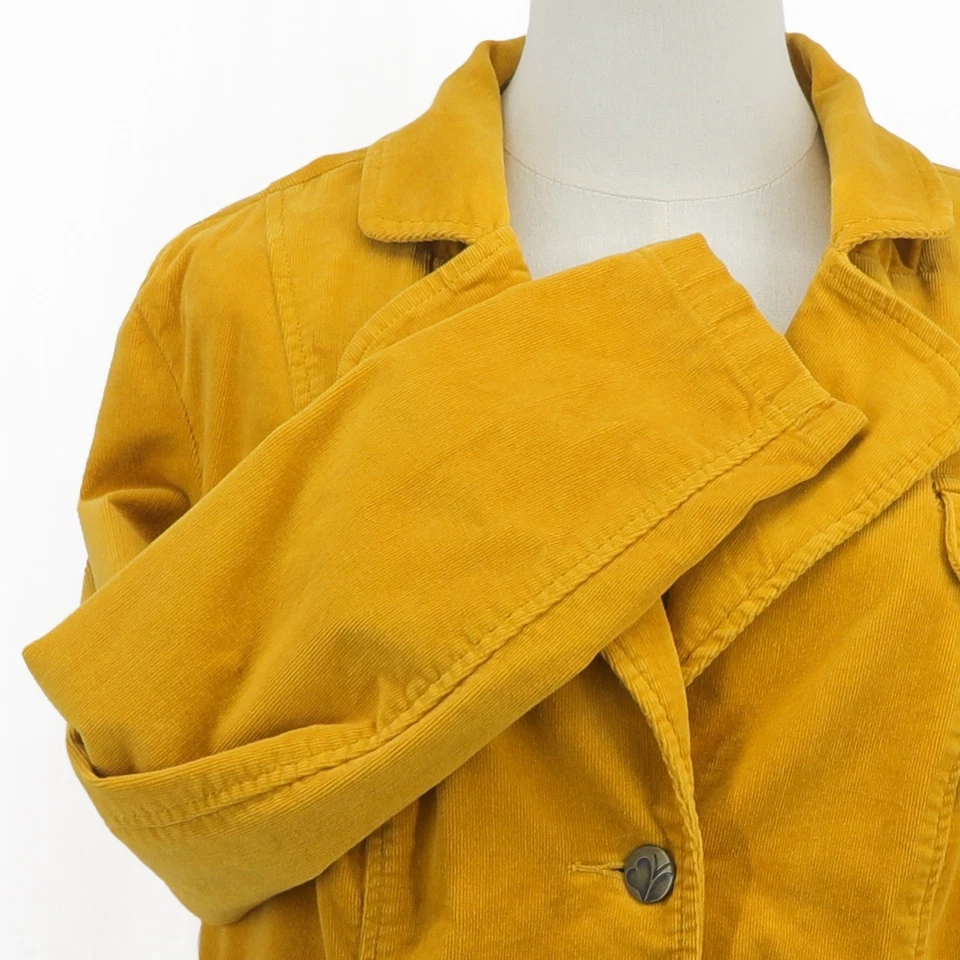Chaqueta Blazer Vintage Amarillo Mostaza Pana de Fashion Bug Para Mujer Plus 16W Foto 2 de 4