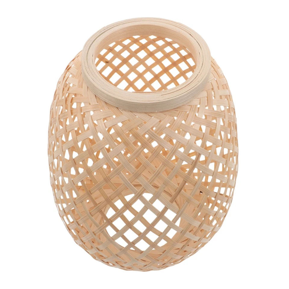 Pantallas de bambú retro - Pantalla de luz colgante tejida a mano - Granja rústica Foto 4 de 4