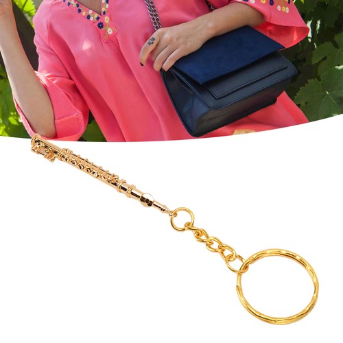 Gold Flute Keychain Fade Resistant Fashionable Cute Mini Music Instrument Ke - Bild 24 von 24