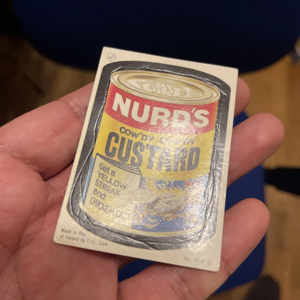 1982 / 85 Topps Wacky Packages Sticker Irish Series #10 Nurd's Custard CARD RARE - Image 3 of 4