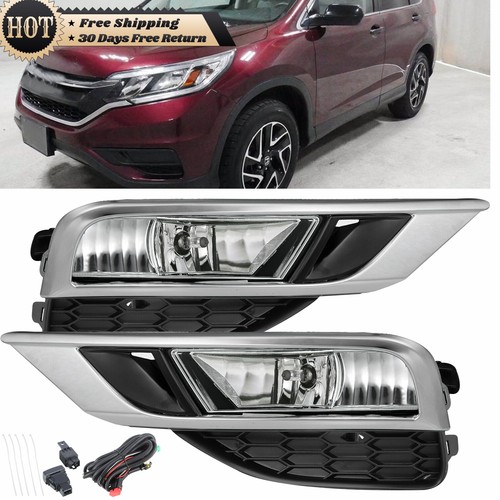 Silscvtt Fog Lights Lamps+Wiring Kit & Switch For Honda CRV CR-V 2015-2016 - Picture 2 of 14