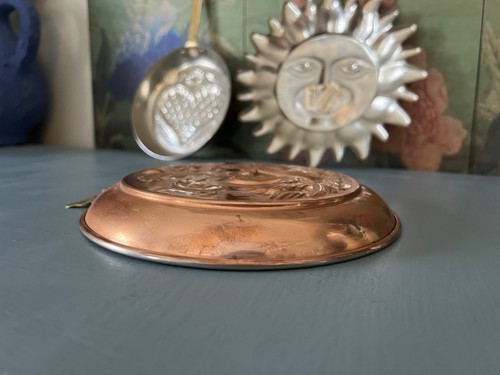 Vintage Copper Tin Wall Decor Celestial Sun, Heart, Swans; Made in Korea - Picture 6 of 23