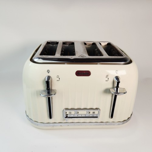 Breville VTT702 Curve 4-Scheiben-Toaster mit Auftaufunktion 1650 W Creme