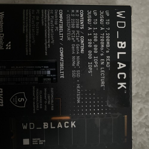 WD_BLACK SN850X 8TB SSD, M.2 2280 NVMe SSD with Heatsink, 7200mb, Gen4 - Afbeelding 2 van 2
