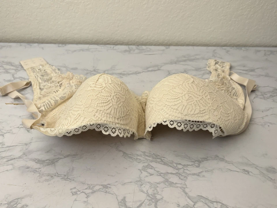 Sujetador de encaje crema Cato Dreamwear para mujer talla 42C Love Your Curves encaje acolchado H2 Foto 2 de 4