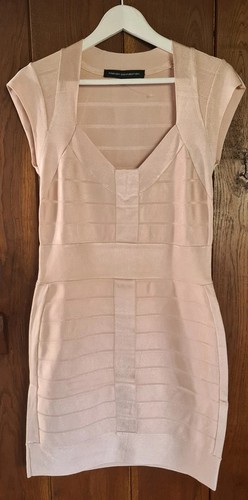 French Connection Bodycon Bandage Dress. Champagne. UK 16. New & Shop Soiled - Picture 8 of 24