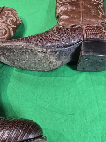 Women's Nocona Western Boots Brown Lizard Leather Size 6 - Picture 5 of 9