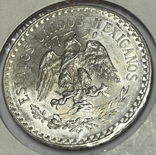 1933 Mexico 1 UN Peso .720 Silver Uncirculated Unc - Picture 2 of 2